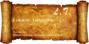 Lukács Tonuzóba névjegykártya
